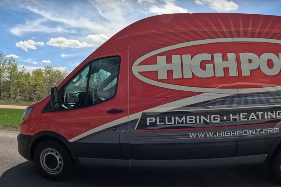 High Point Plumbing, Air Conditioning, and Heating Repair Truck